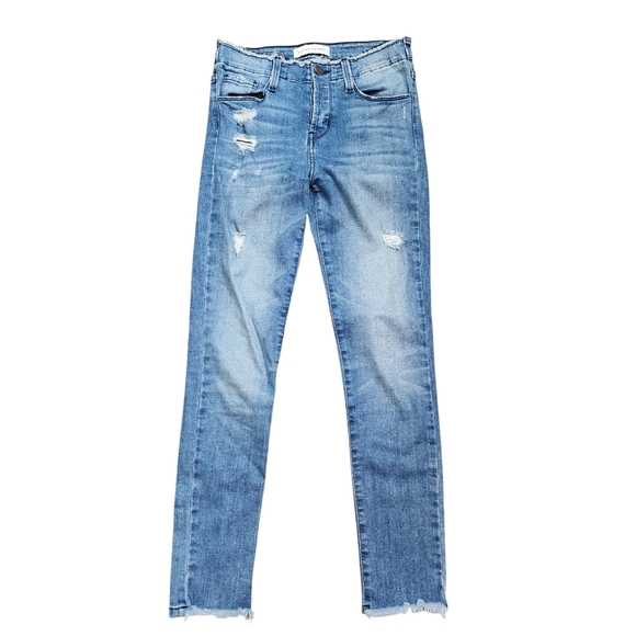 Flying Monkey Distressed Skinny Blue Denim Jeans - Picture 1 of 6